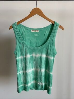 NWOT Electric & Rose Green Tie-Dye Scoop Neck Tank Sz Large